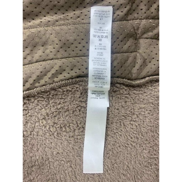 Patagonia Los Gatos Vest Men M Tan Fleece Sherpa Snap Button Pockets V-Neck - Picture 11 of 11